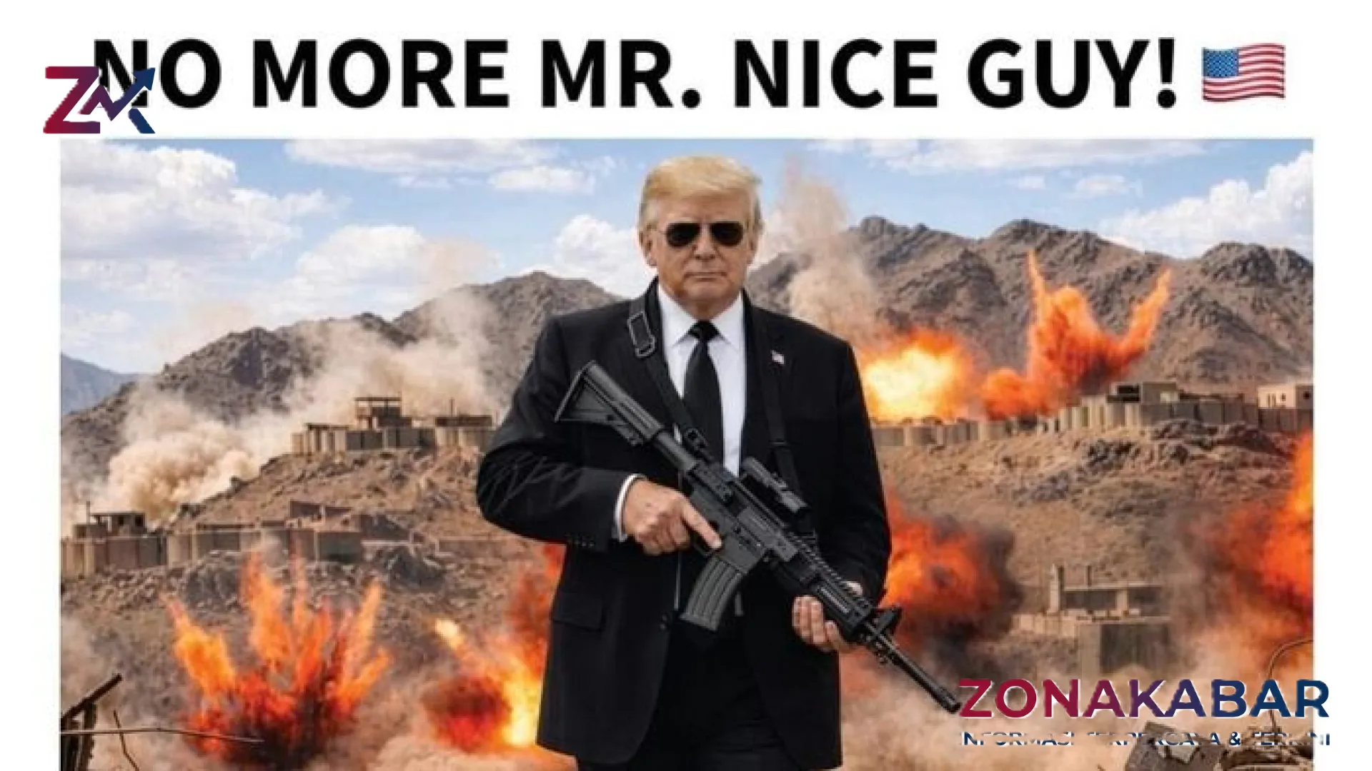 Trump Guncang Dunia Maya dengan Foto AI Bersenjata: Pesan Keras ‘No More Mr. Nice Guy’ untuk Iran