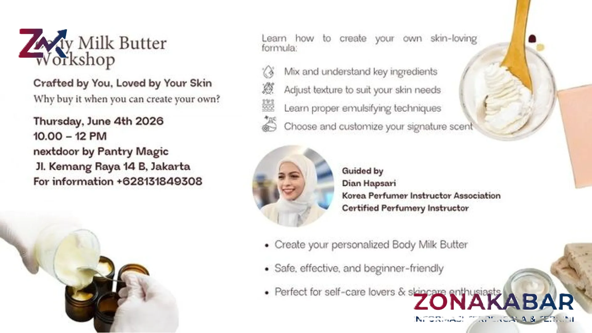 Kreasi Skincare Mandiri: Ubah Me Time Jadi Lebih Produktif Lewat Workshop Body Milk Butter di Kemang