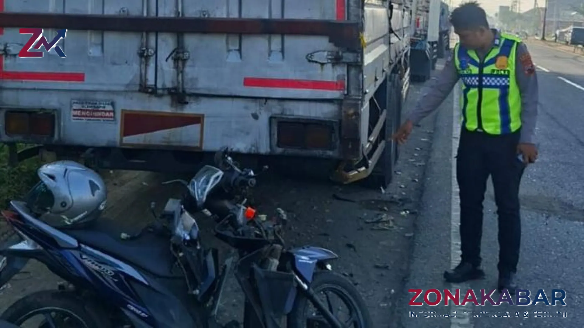 Tragedi Pagi di Jalur Pantura Batang: Kehilangan Konsentrasi, Pemotor Tewas Usai Hantam Truk Parkir