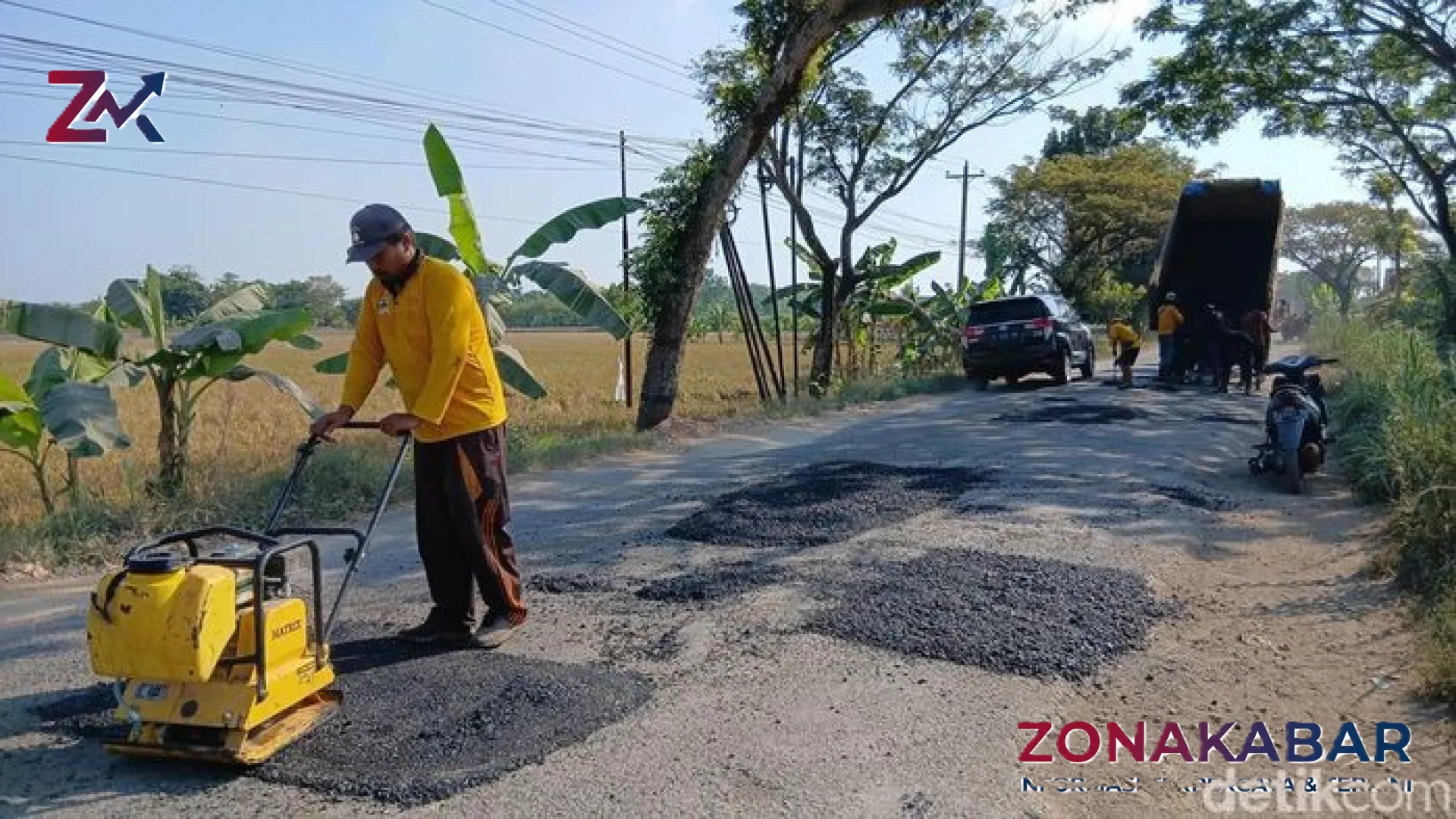 Aksi Tanam Pohon Pisang Berbuah Hasil: Pemprov Jateng Percepat Betonisasi Jalan Randublatung-Cepu dengan Anggaran Puluhan Miliar
